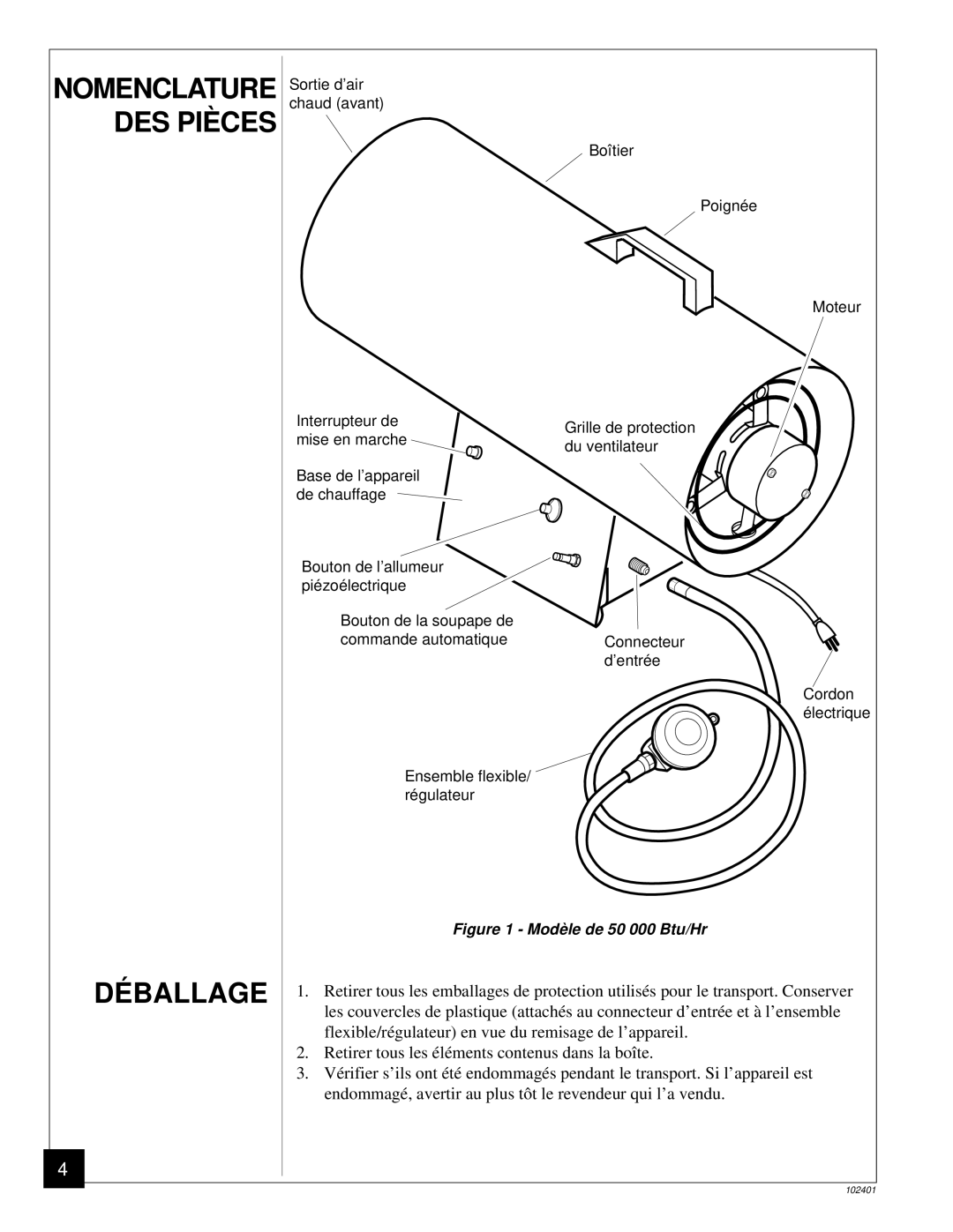 Desa RCLP50A owner manual DÉ Ballage, Nomenclature DES PIÈ CES 