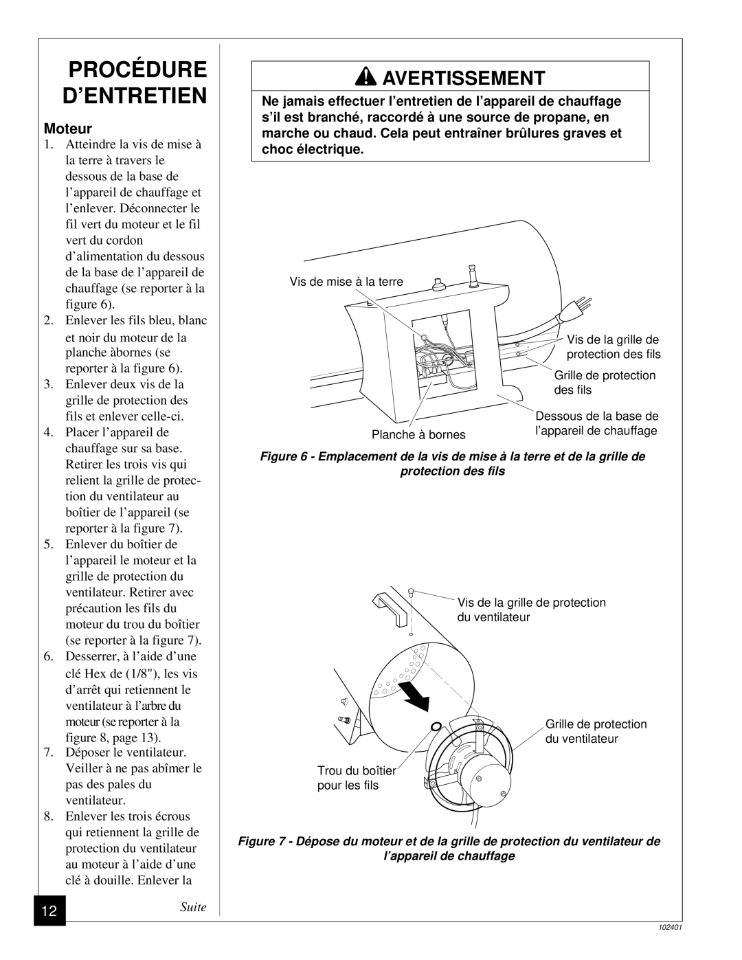 Desa RCLP50A owner manual Procé Dure D’ENTRETIEN, Moteur 