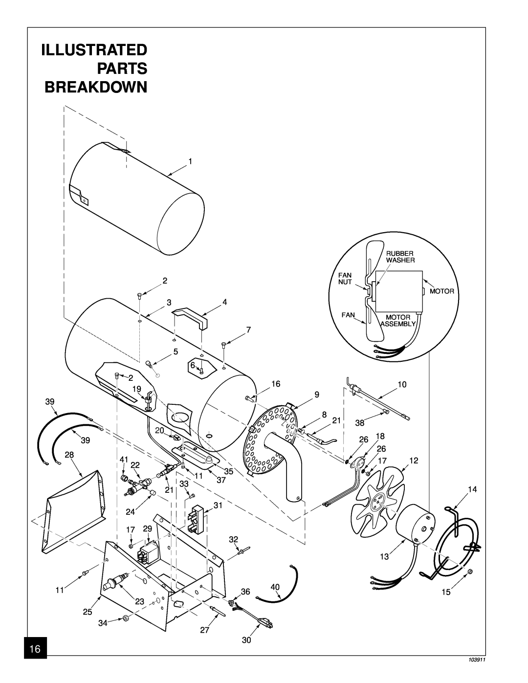 Desa RCLP50B owner manual Illustrated, Parts, Breakdown, Rubber, Washer, Motor 