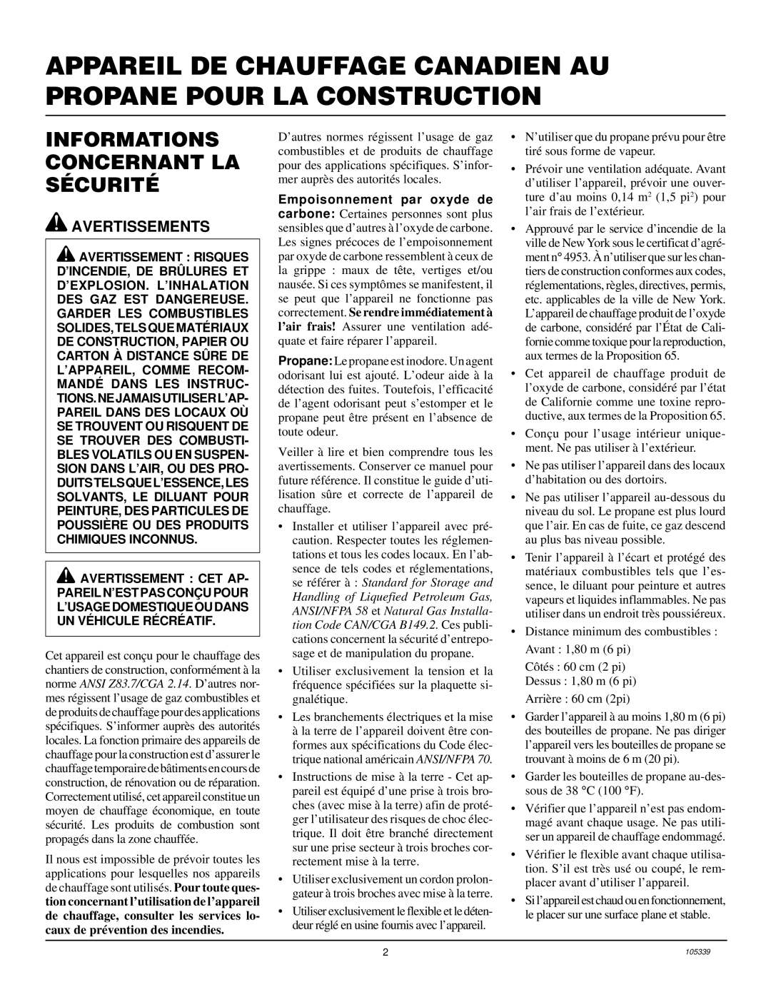 Desa RCLP50VA owner manual Informations Concernant LA Sécurité, Avertissements 