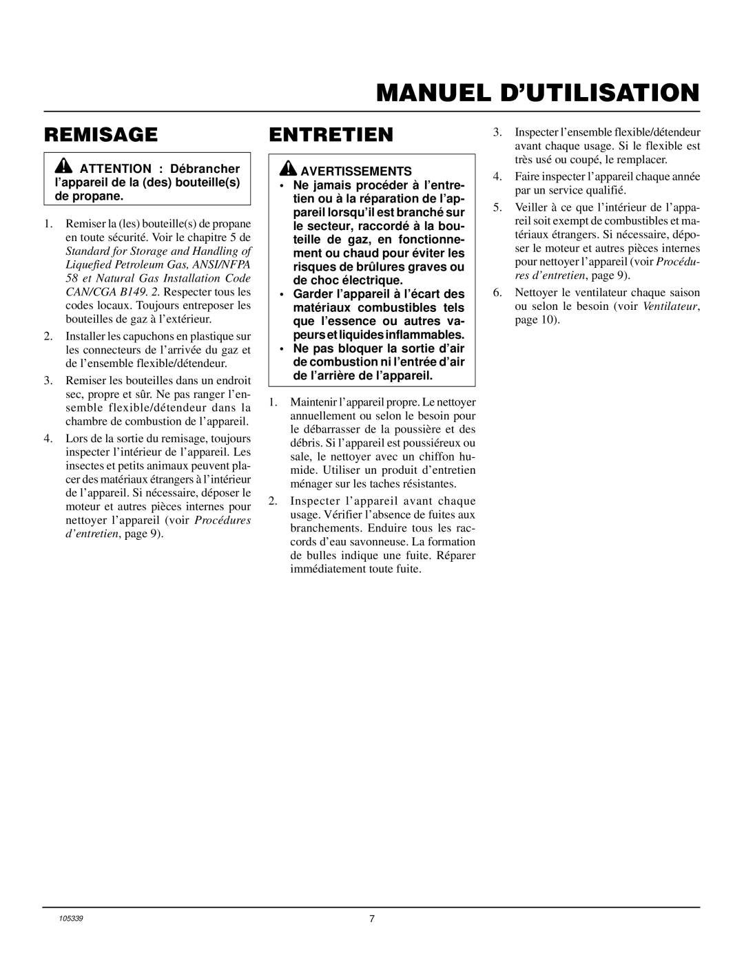 Desa RCLP50VA owner manual Remisage, Entretien 