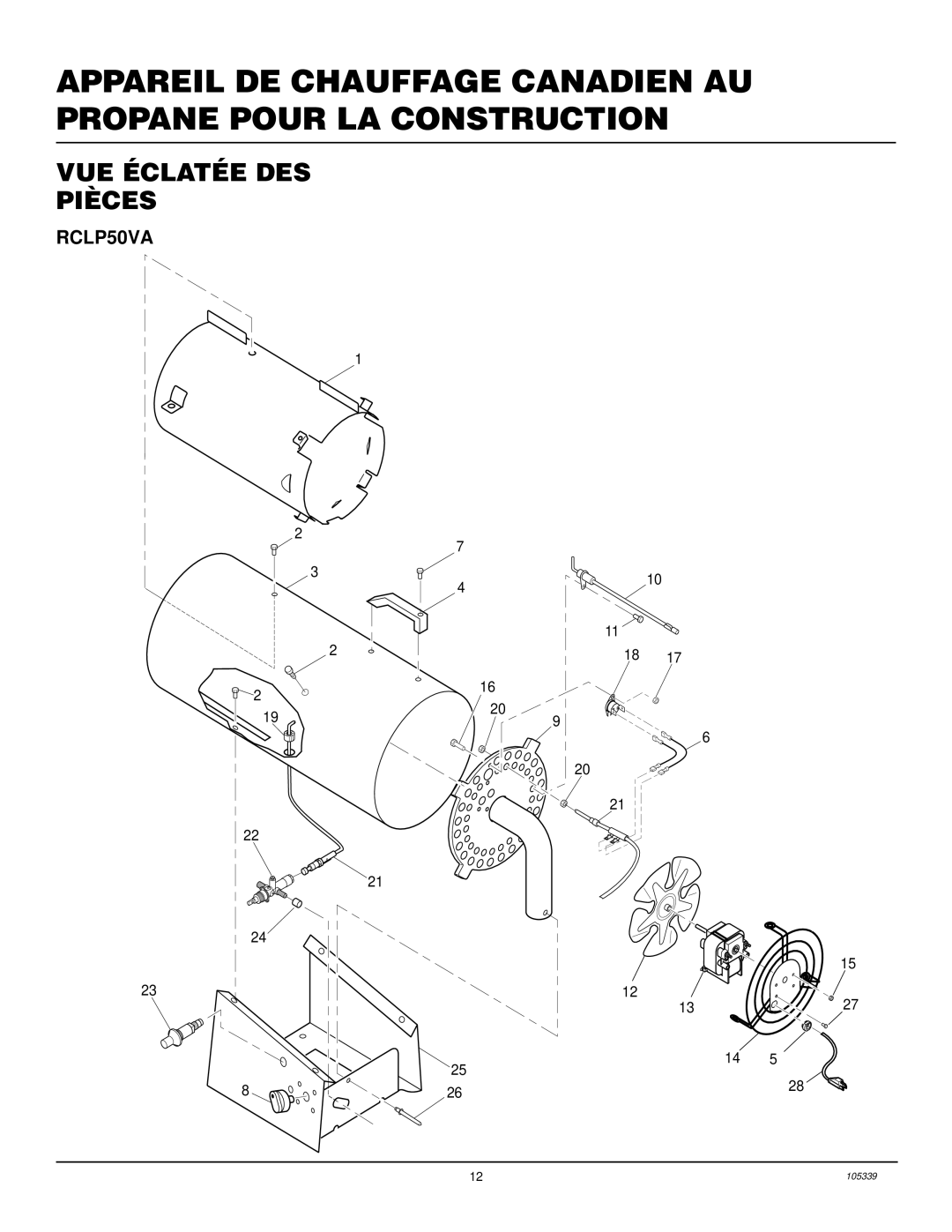 Desa RCLP50VA owner manual VUE Éclatée DES Pièces 