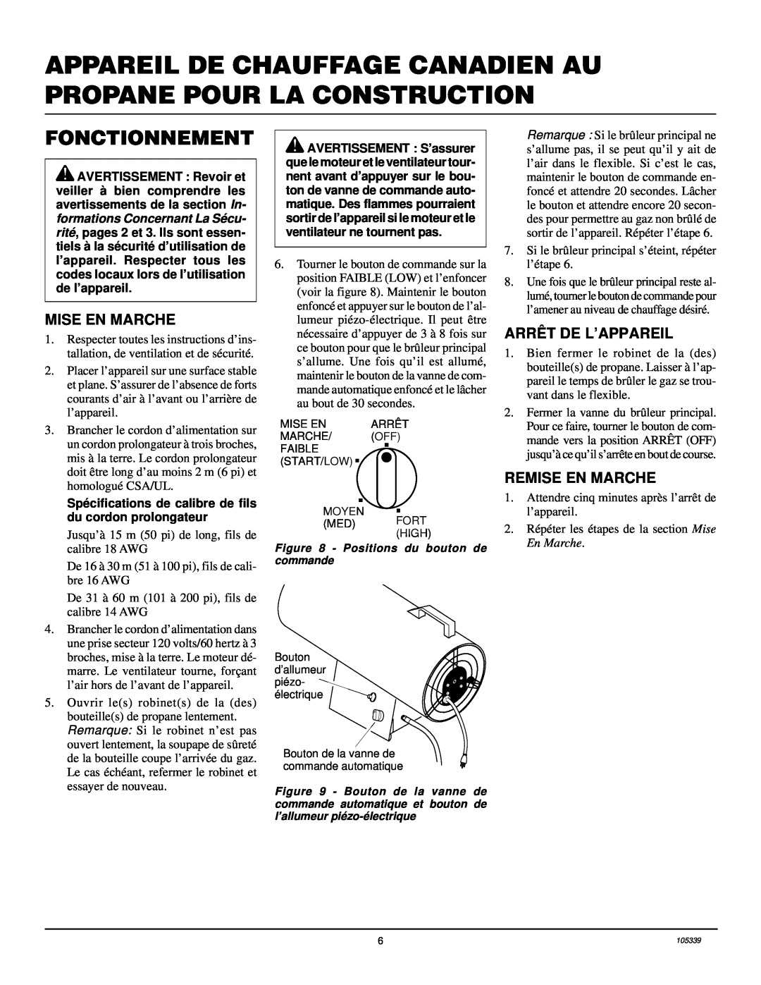 Desa RCLP50VA owner manual Fonctionnement, Mise En Marche, Arrêt De L’Appareil, Remise En Marche 