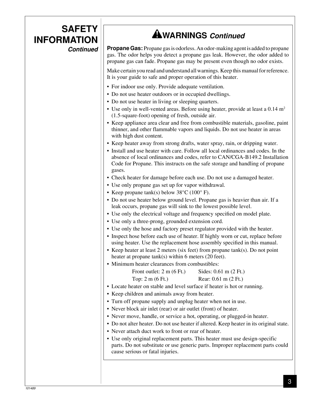 Desa RCP25 owner manual Safety Information 