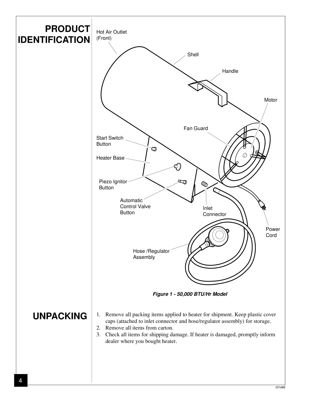 Desa RCP25 owner manual Unpacking, Product Identification 