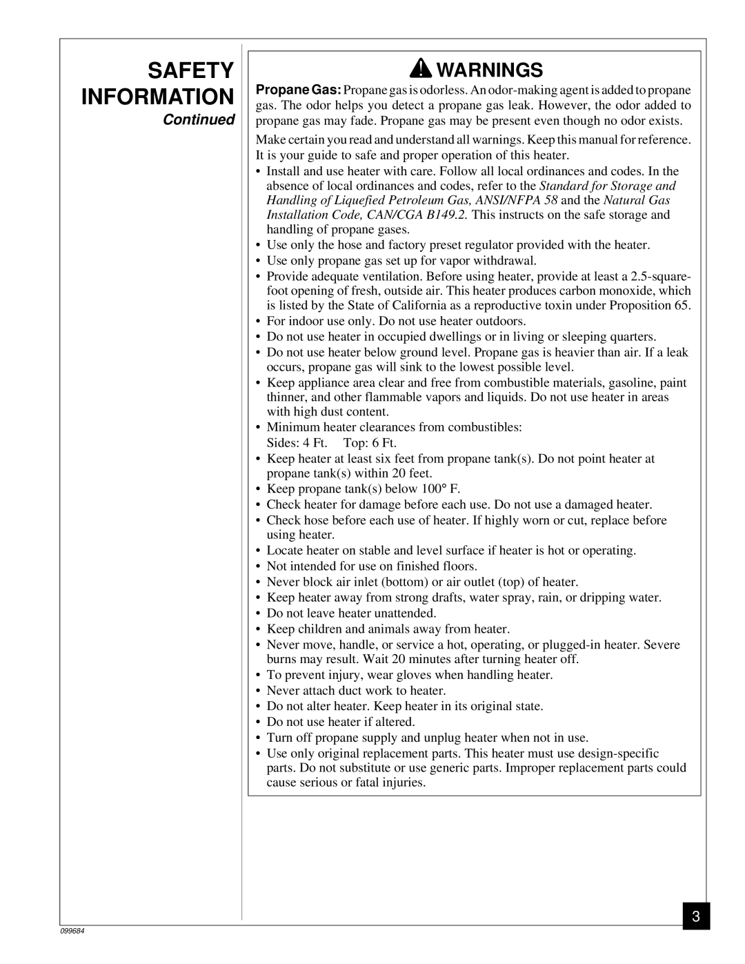 Desa TC80, RCP80 owner manual Safety Information 