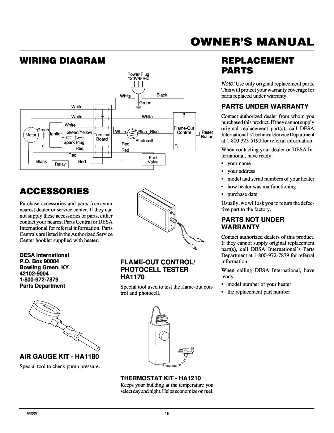 Desa REM200, R200, B200 Wiring Diagram, Accessories, Replacement Parts, Parts Under Warranty, AIR GAUGE KIT - HA1180 