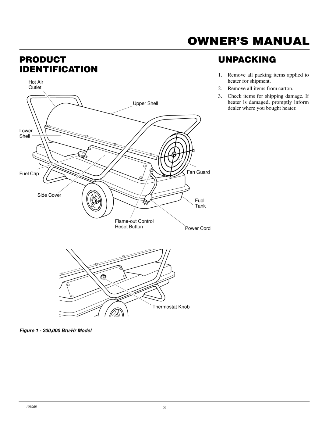 Desa REM200T owner manual Product Identification, Unpacking 