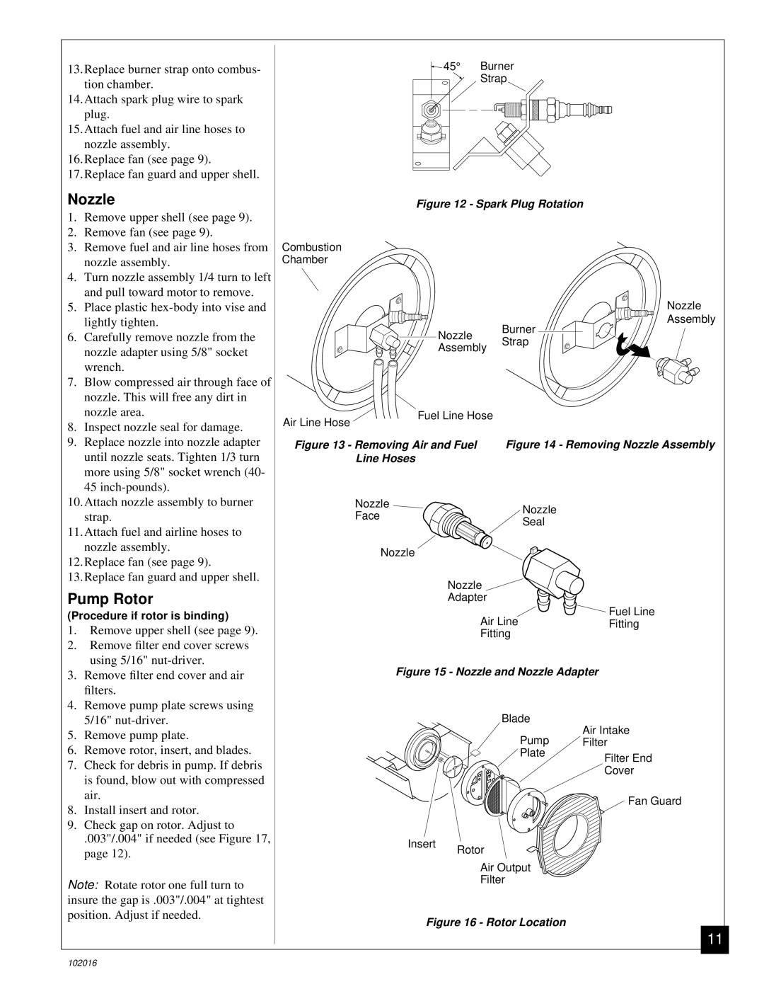 Desa B50G, REM50B owner manual Nozzle, Pump Rotor 