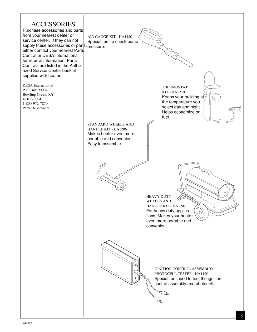 Desa B50H, REM50C owner manual Accessories 