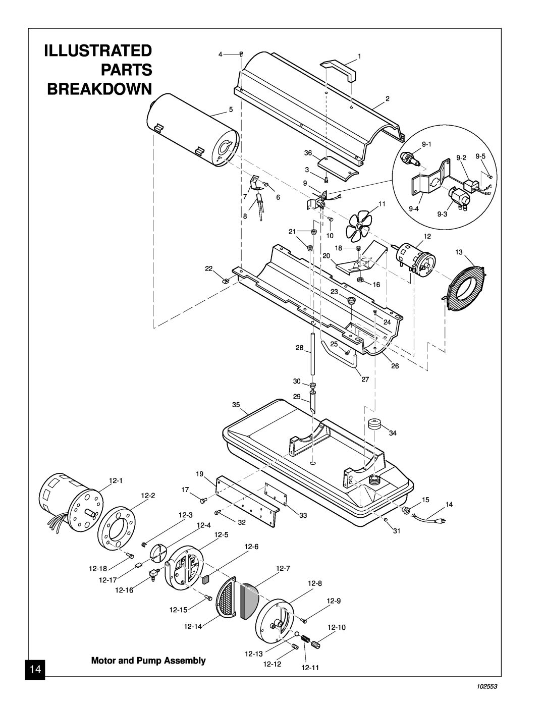Desa REM50C, B50H owner manual Illustrated, Parts, Breakdown, Motor and Pump Assembly 
