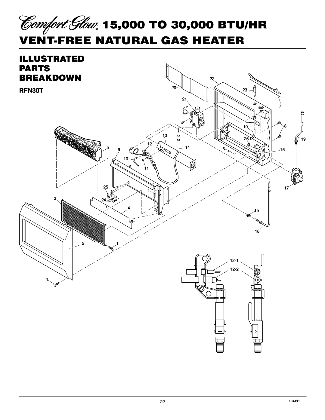 Desa RFN30T installation manual Illustrated Parts Breakdown, 12-1 
