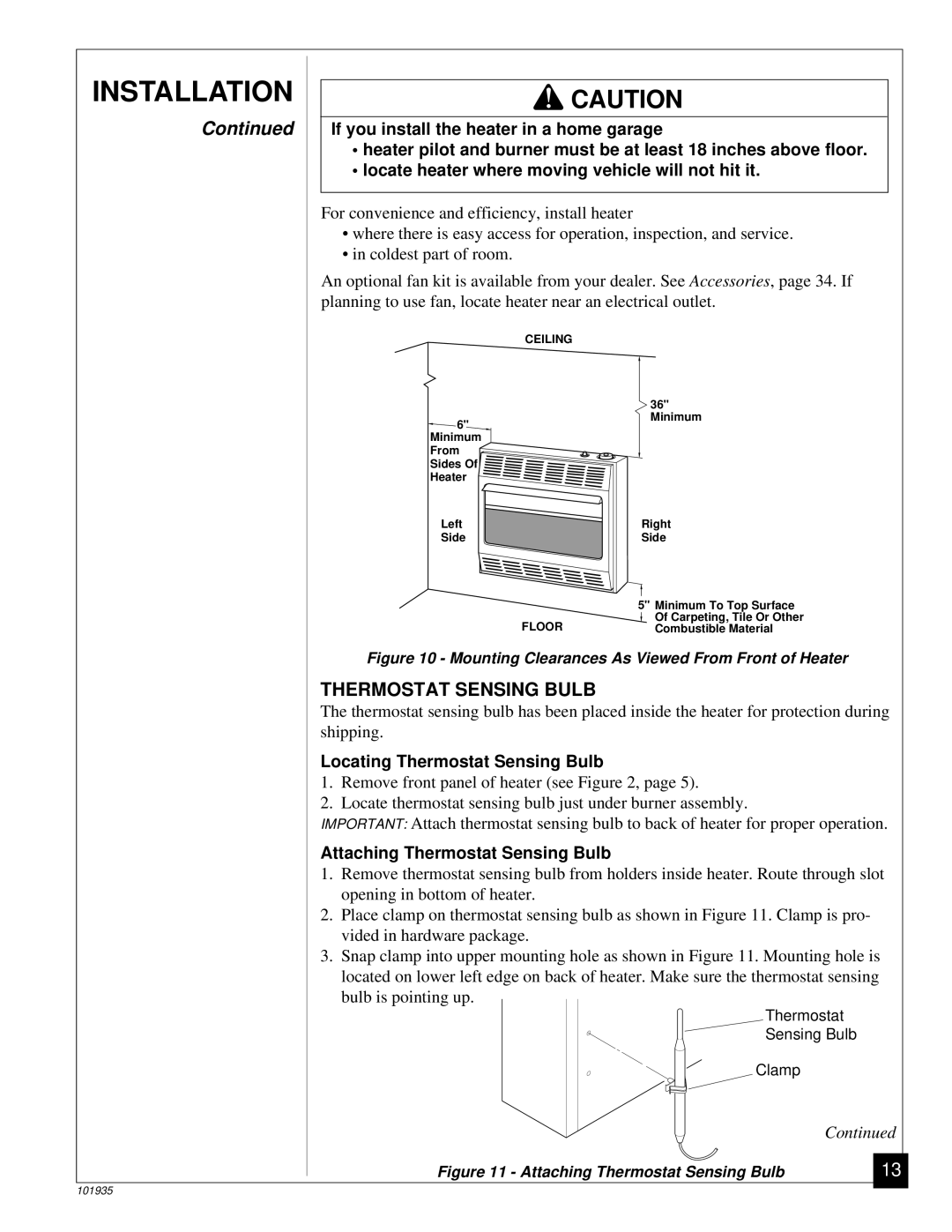 Desa RFP28TB installation manual Locating Thermostat Sensing Bulb, Attaching Thermostat Sensing Bulb 