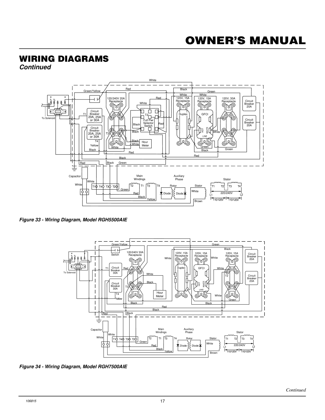 Desa Rgh3000, Rgh3000pr, Rgh5500a, Rgh5500aie, Rgh7500aie, And Rgh11000aie Wiring Diagram, Model RGH5500AIE 