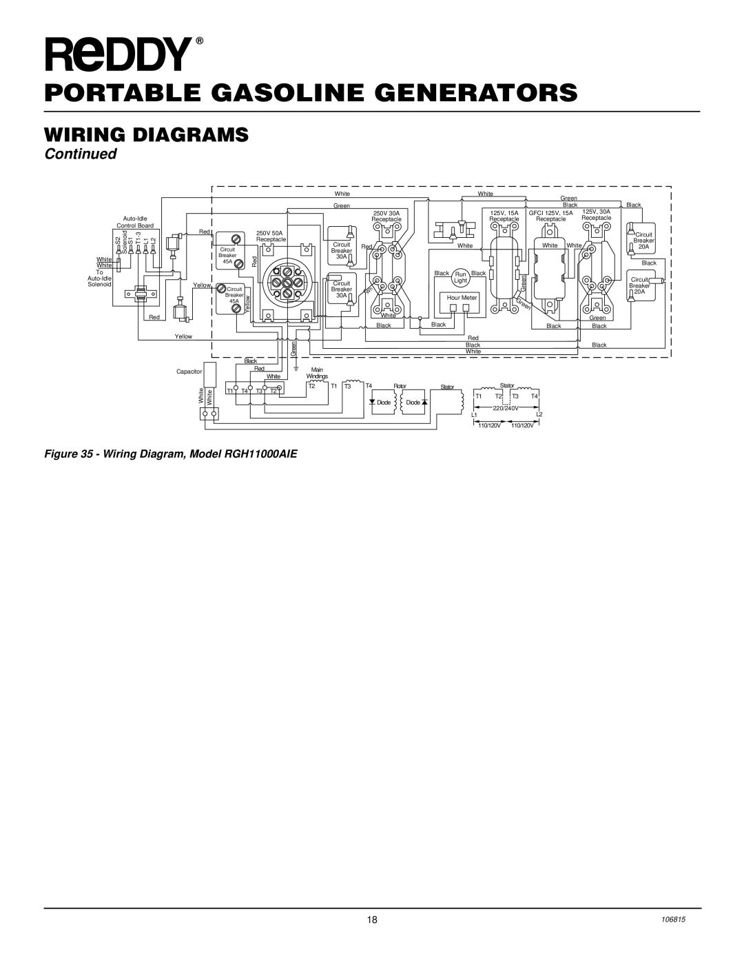 Desa Rgh3000, Rgh3000pr, Rgh5500a, Rgh5500aie, Rgh7500aie, And Rgh11000aie Wiring Diagram, Model RGH11000AIE 