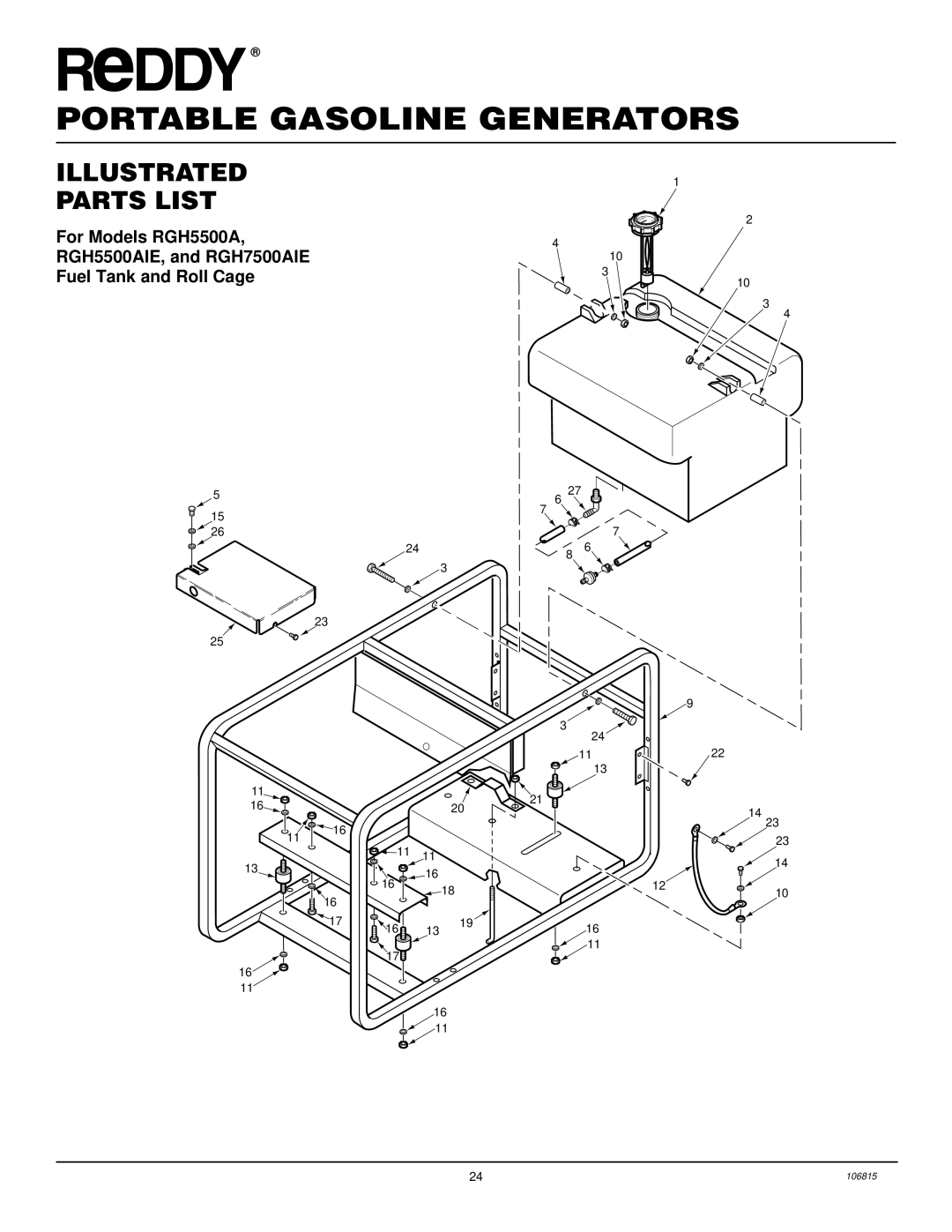 Desa Rgh3000, Rgh3000pr, Rgh5500a, Rgh5500aie, Rgh7500aie, And Rgh11000aie installation manual Portable Gasoline Generators 