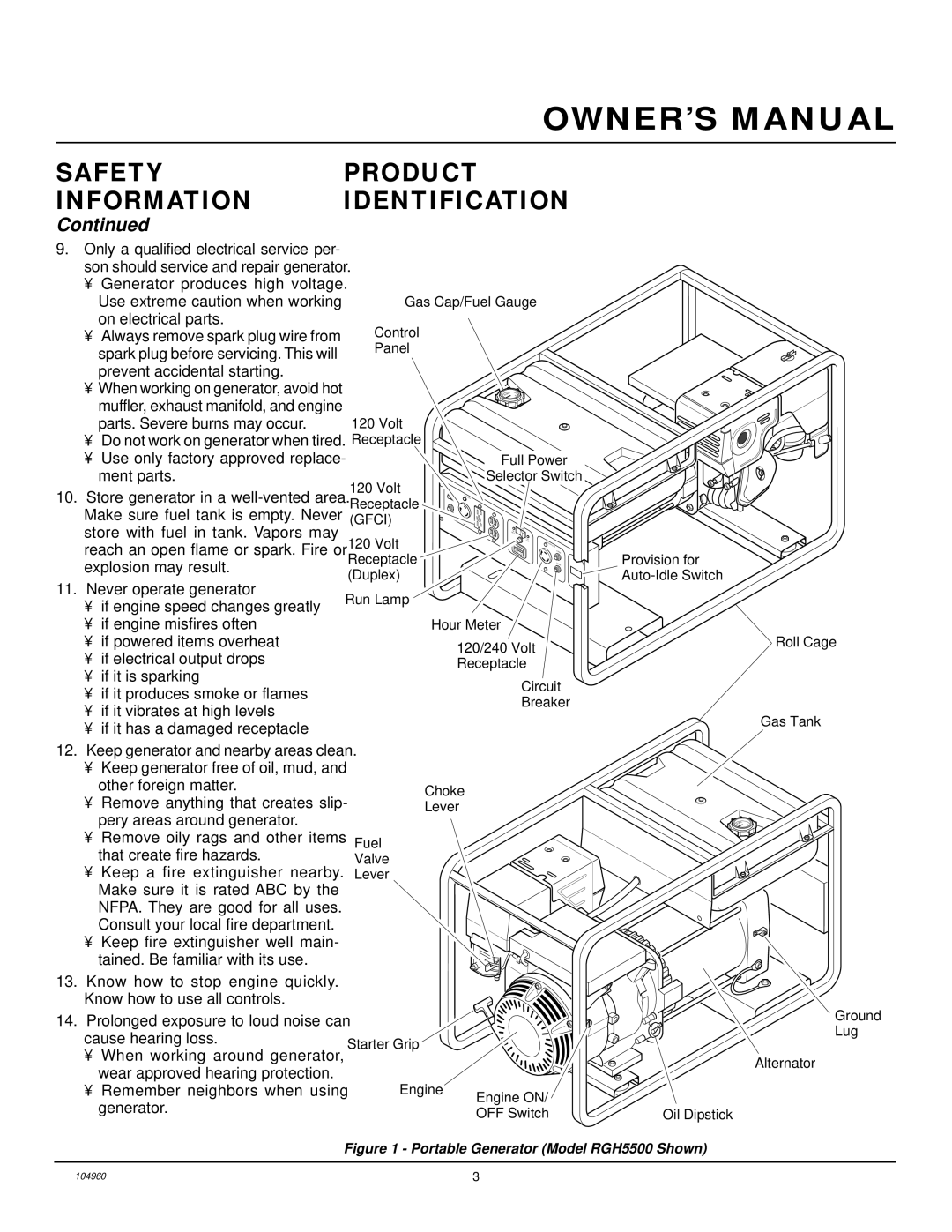 Desa Rgh3000, Rgh3000pr, Rgh5500, Rgh5500ie, Rgh7500ie, Rgh11000ie installation manual Product Identification, Gfci 