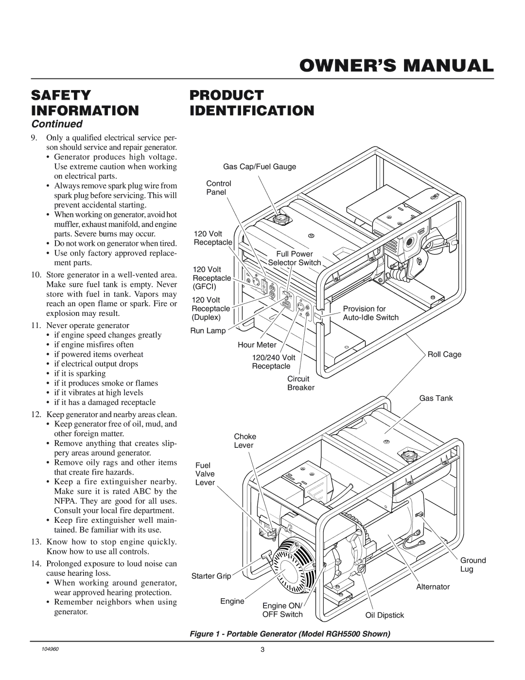 Desa RGH5500IE, RGH3000PR installation manual Safety Information Product Identification, Gfci 