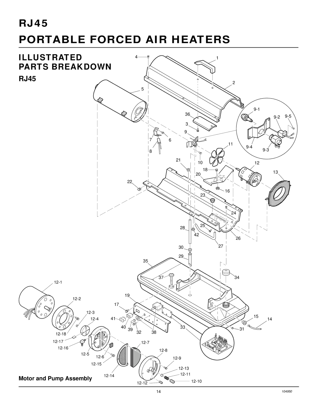 Desa RJ45, RJ70 owner manual Illustrated Parts Breakdown 