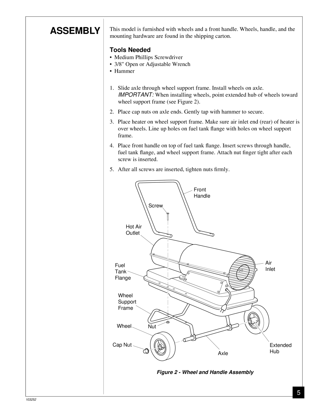 Desa RK150 owner manual Assembly, Tools Needed 