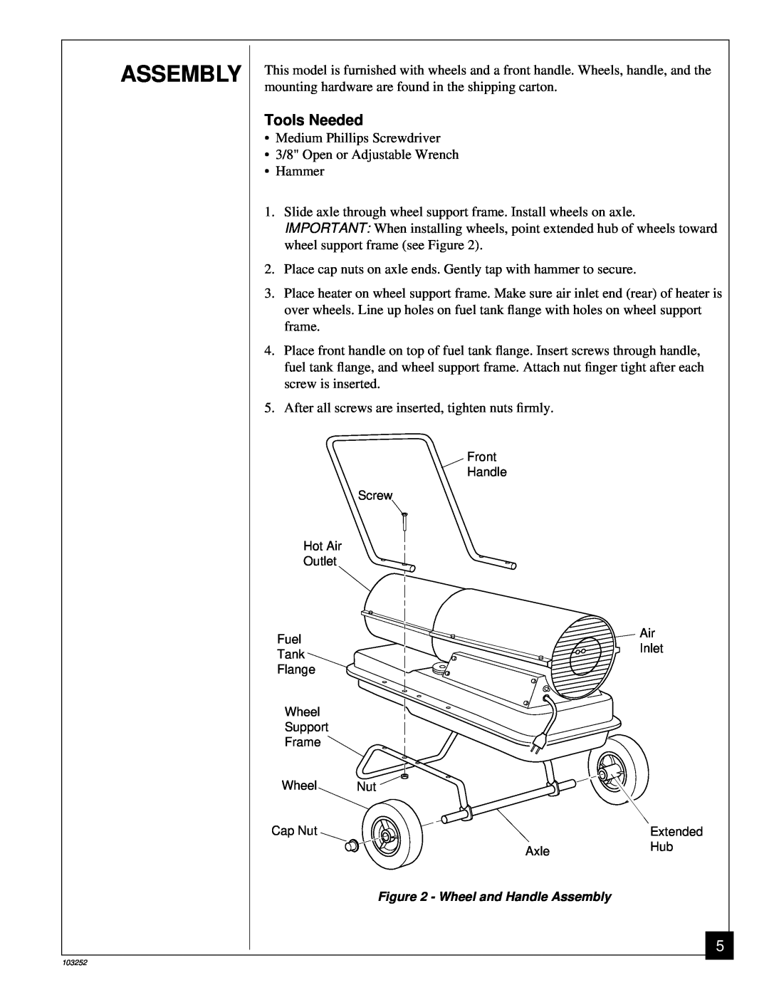 Desa RK150 owner manual Assembly, Tools Needed 