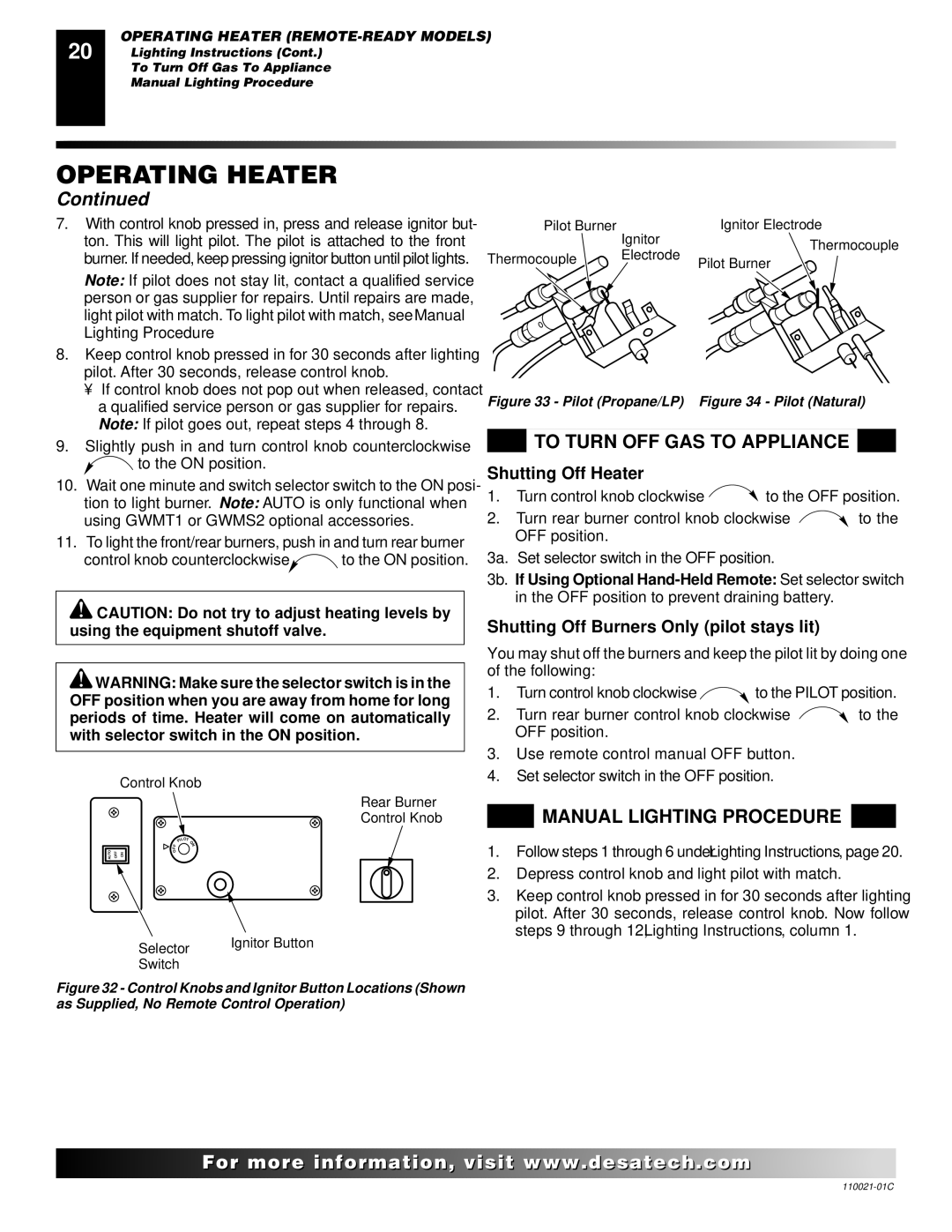 Desa CSG3924NR, RL24NR, CTB3924NT, CTB3924NR, VRL24PR, VRL30PR, CSG3924PT, CSG3924PR, VRL30NR Control Knob Rear Burner 