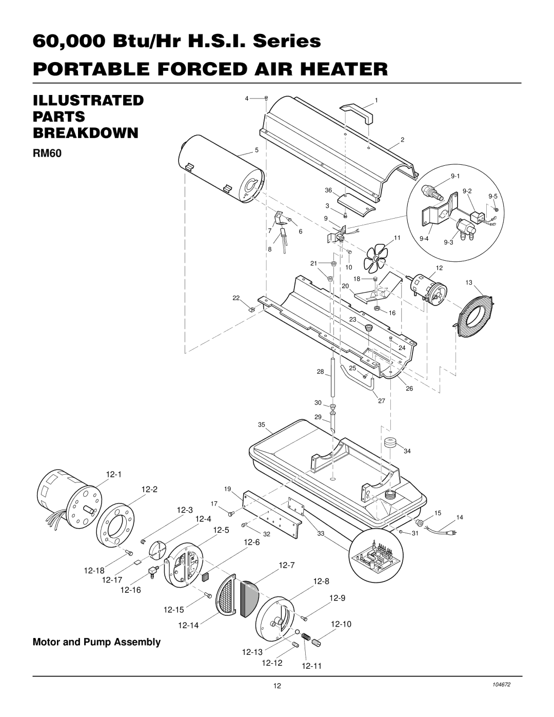 Desa RM60 owner manual Illustrated Parts Breakdown 