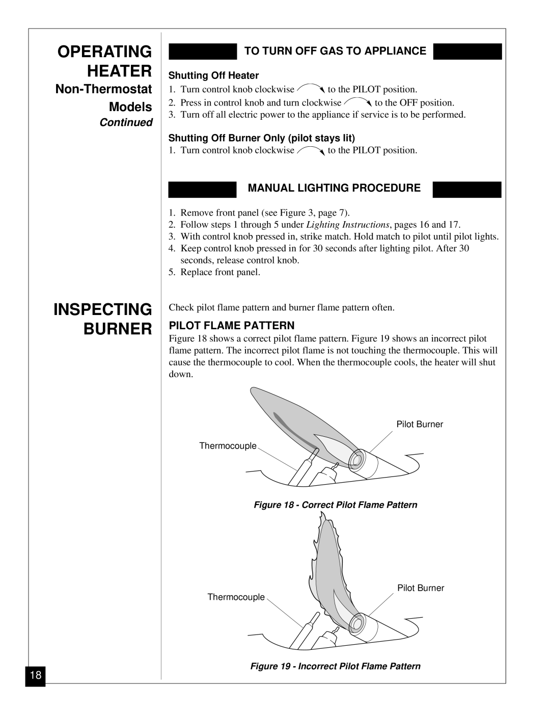 Desa RN30BT installation manual Inspecting Burner, Pilot Flame Pattern 