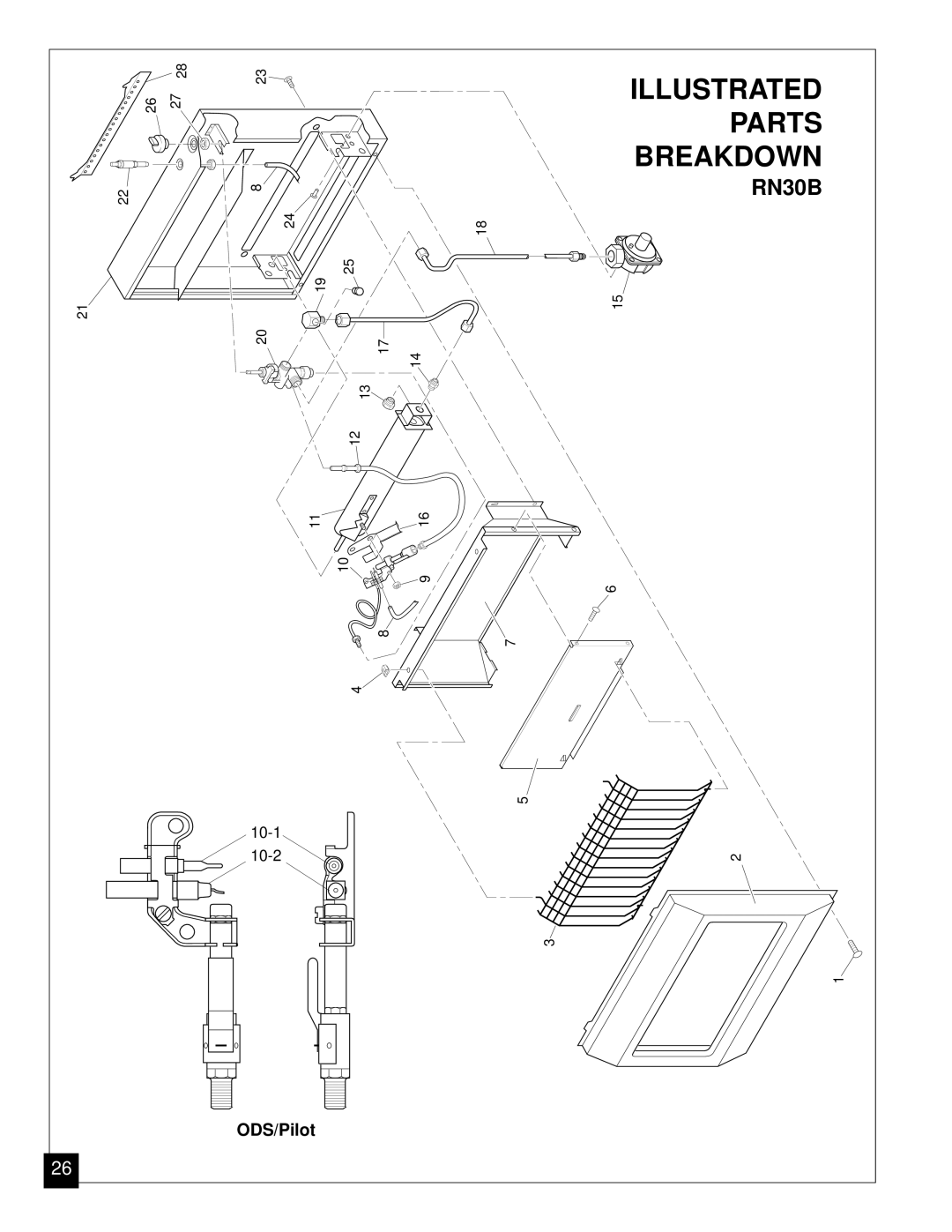 Desa RN30BT installation manual Illustrated, Parts, Breakdown, ODS/Pilot 