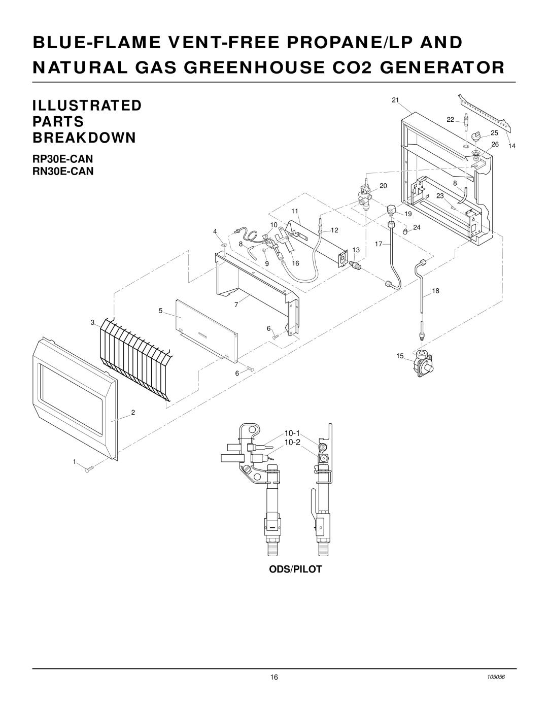 Desa installation manual Illustrated Parts Breakdown, RP30E-CAN RN30E-CAN, Ods/Pilot 