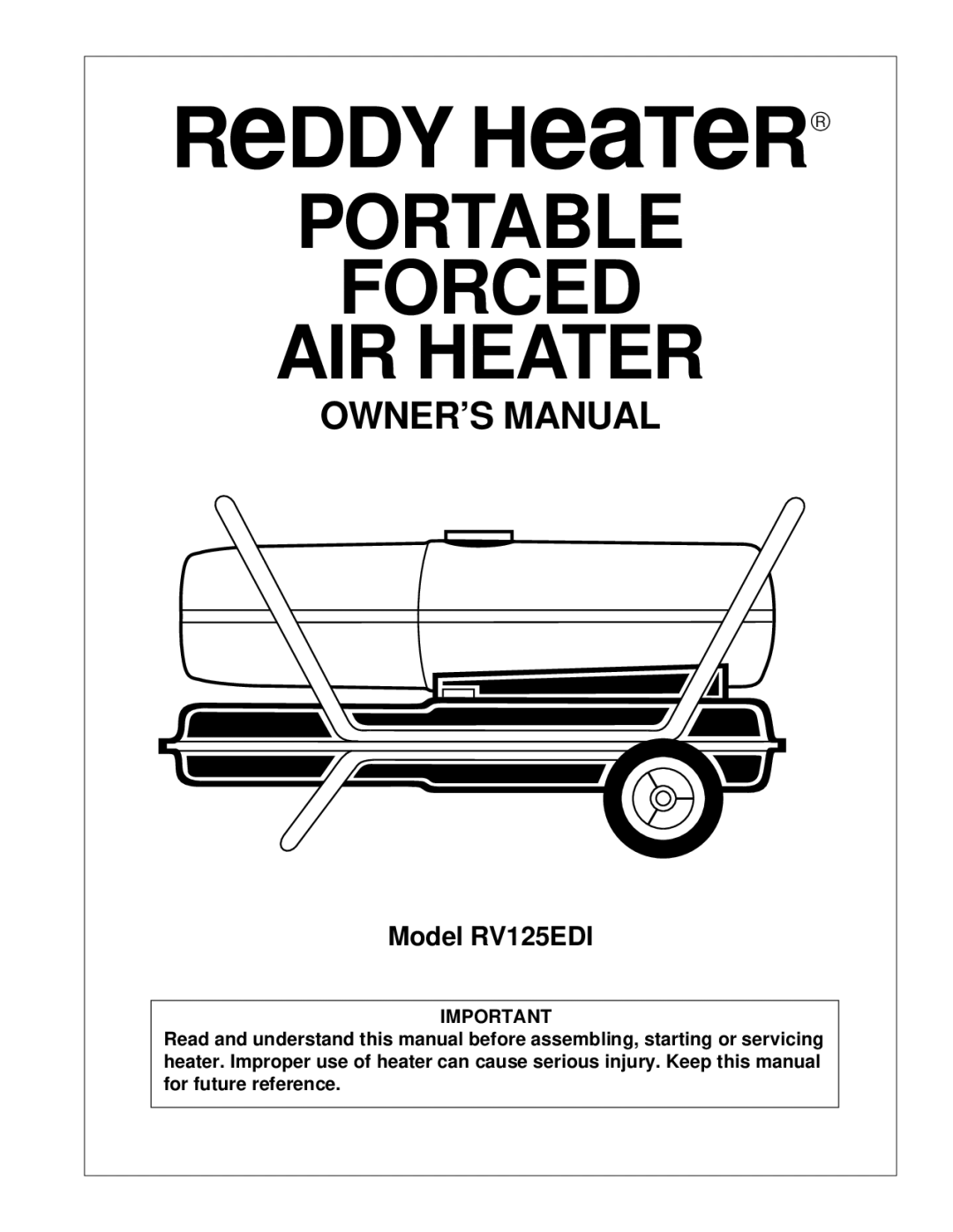 Desa RV125EDI owner manual ReDDY HeaTeR 