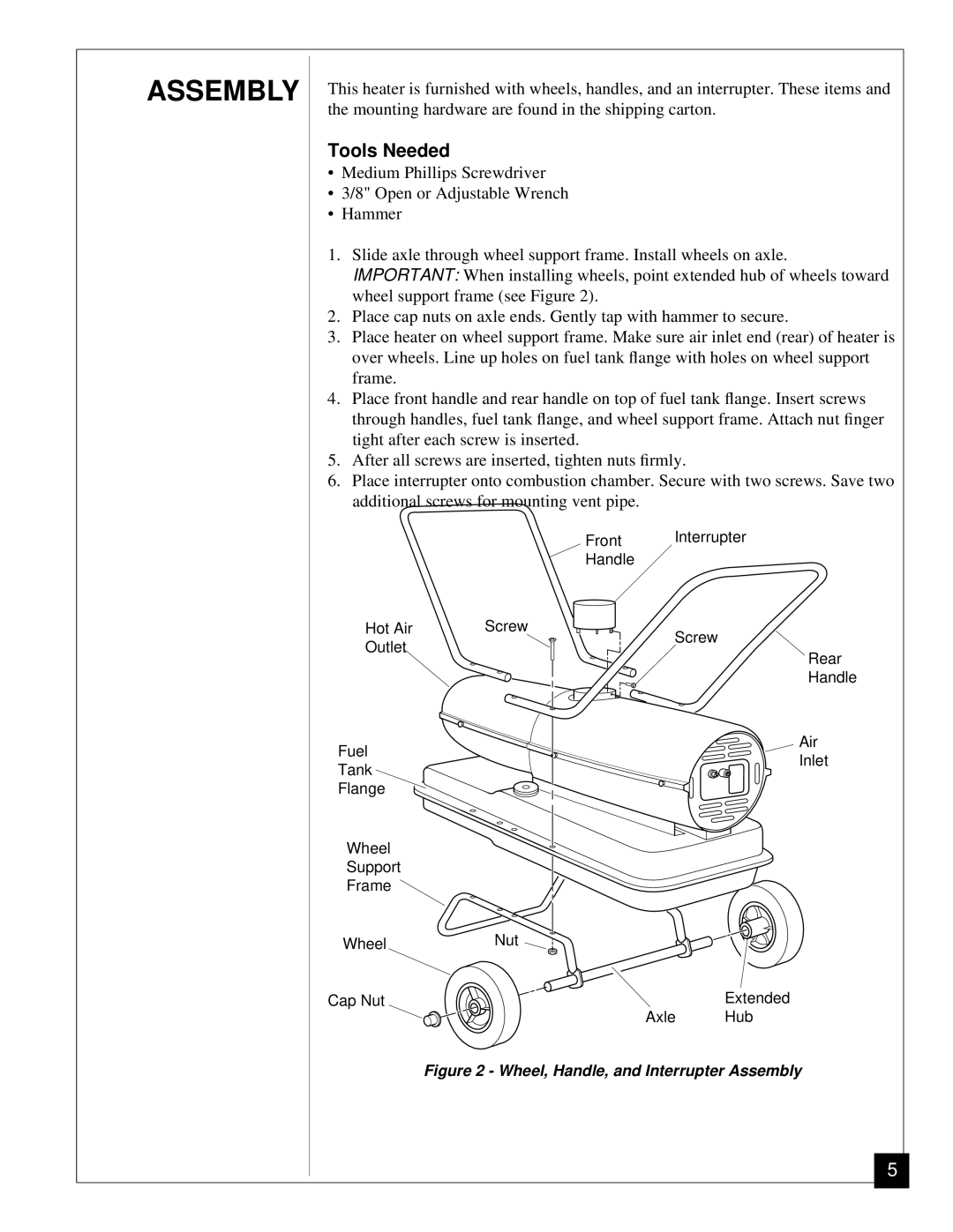 Desa RV125EDI owner manual Assembly, Tools Needed 