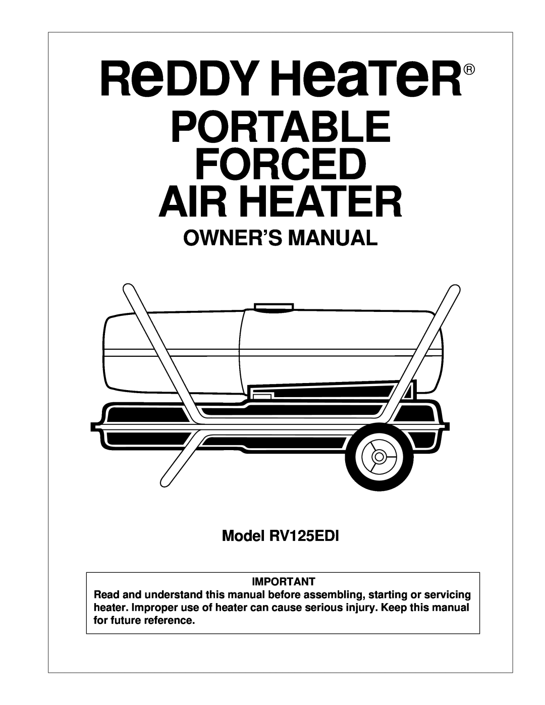 Desa owner manual Model RV125EDI, ReDDY HeaTeR, Portable Forced Air Heater, Side, Pfa/Pv 
