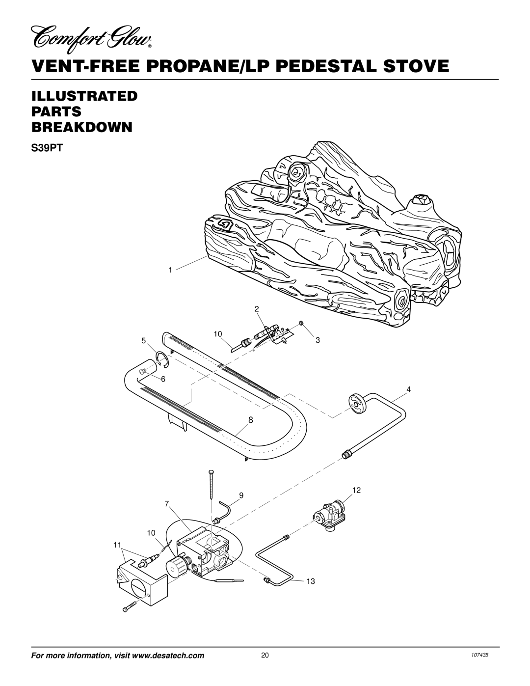 Desa S39PT installation manual Illustrated Parts Breakdown 