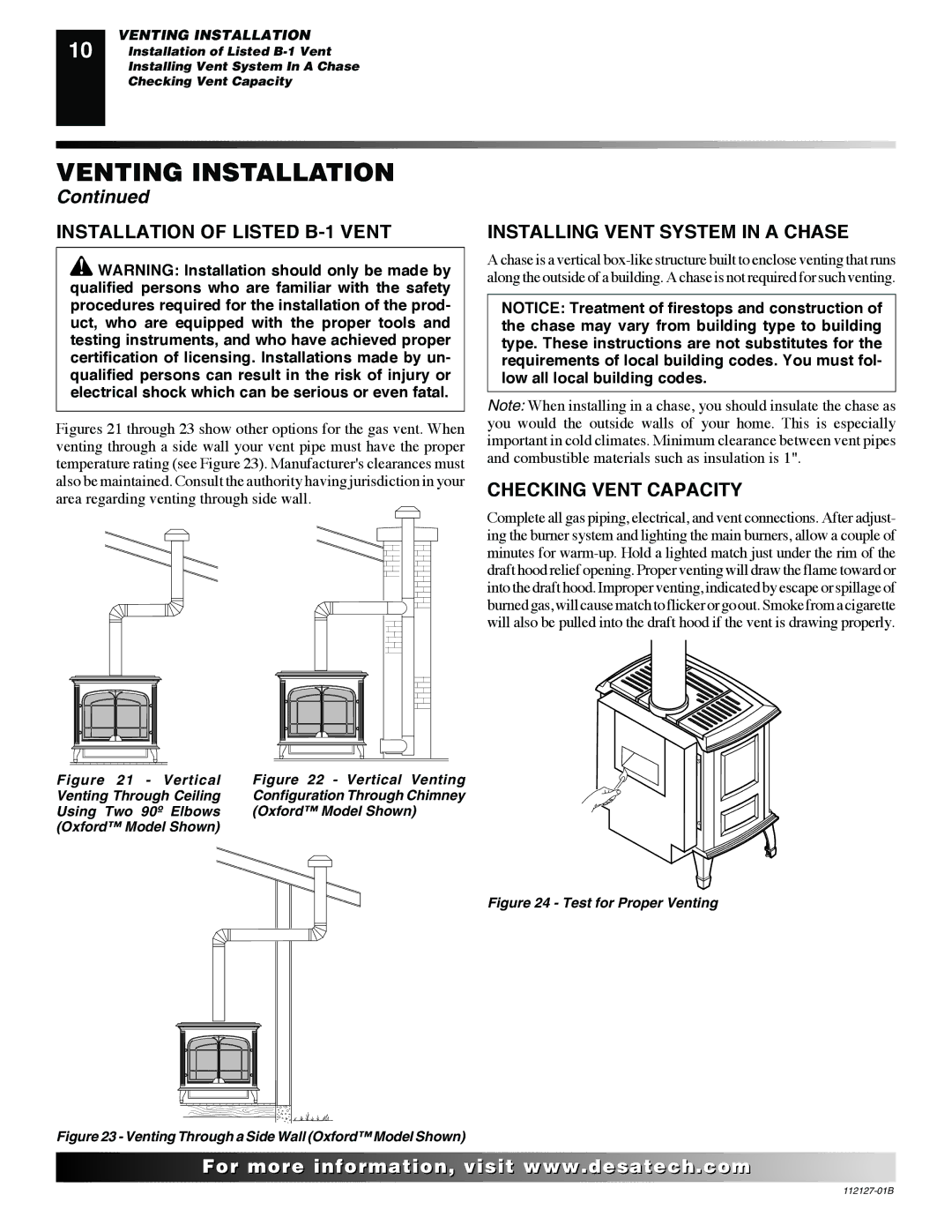 Desa SBVBP installation manual Checking Vent Capacity, Vertical 