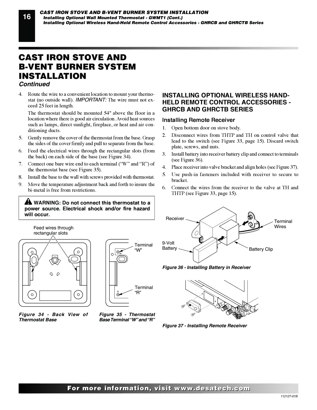 Desa SBVBP installation manual Installing Remote Receiver, Installing Battery in Receiver 