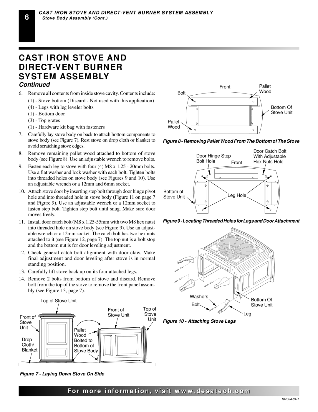 Desa SDVBPC, SDVBNC installation manual Removing Pallet Wood From The Bottom of The Stove 