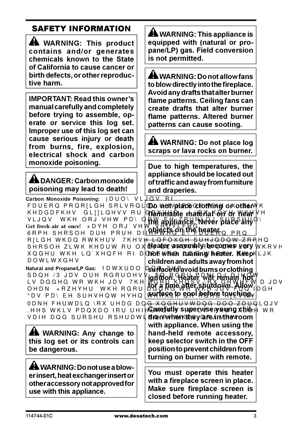 Desa SBJ18VNA, SMA18VNA, SMA24VPA, SBJ24VPA installation manual Safety Information 