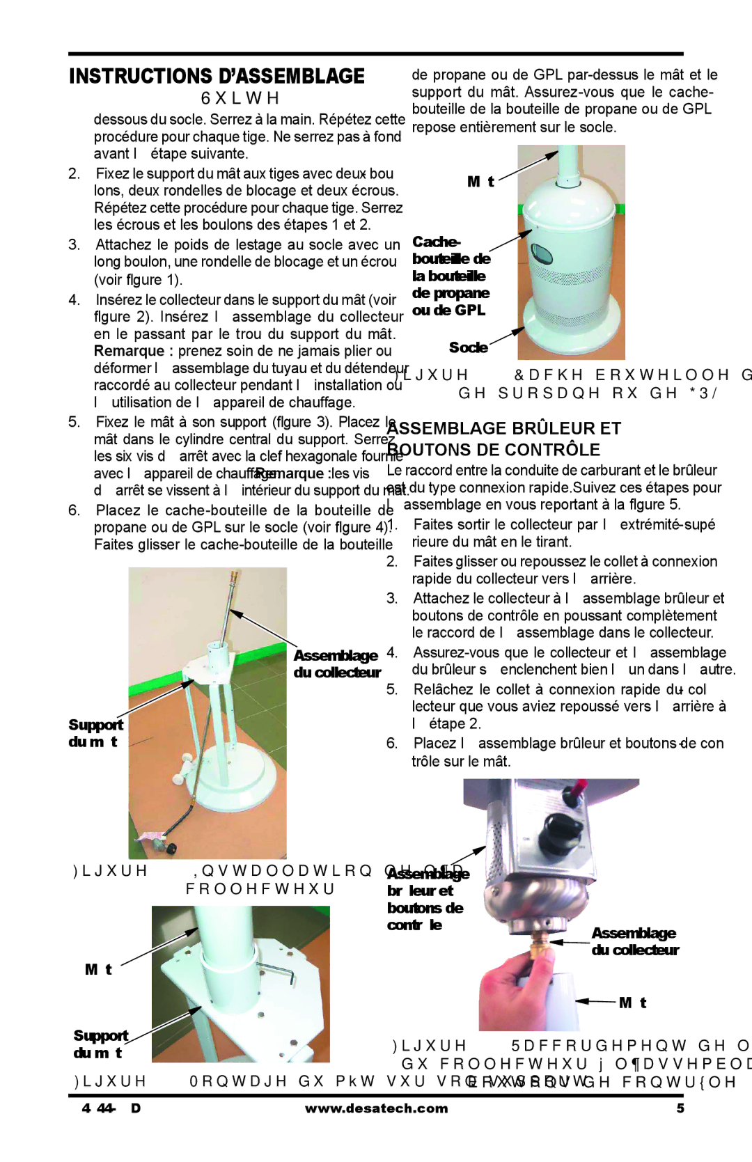 Desa SPC-54PHB, SPC-54PHS, SPC-54PHT owner manual Instructions D’ASSEMBLAGE, Assemblage Brûleur ET Boutons DE Contrôle 