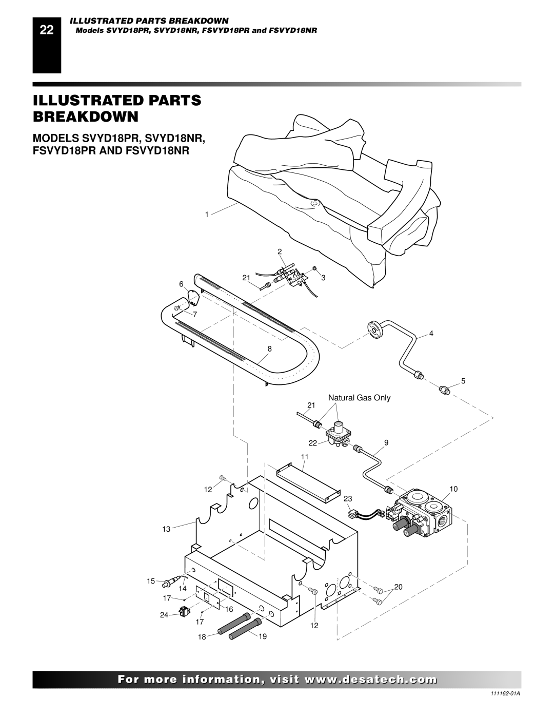 Desa SVYD18N, SVYD18NR, SVYD18NR, SVYD18N Illustrated Parts Breakdown, Models SVYD18PR, SVYD18NR FSVYD18PR and FSVYD18NR 