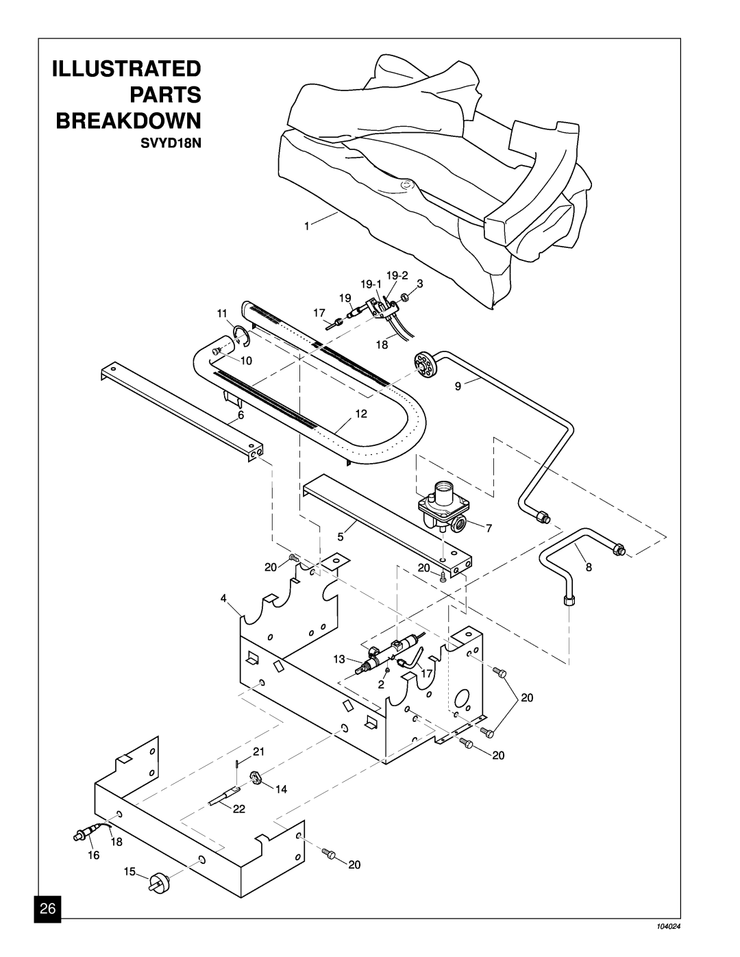 Desa SVYD18N installation manual Illustrated, Breakdown, Parts, 104024 