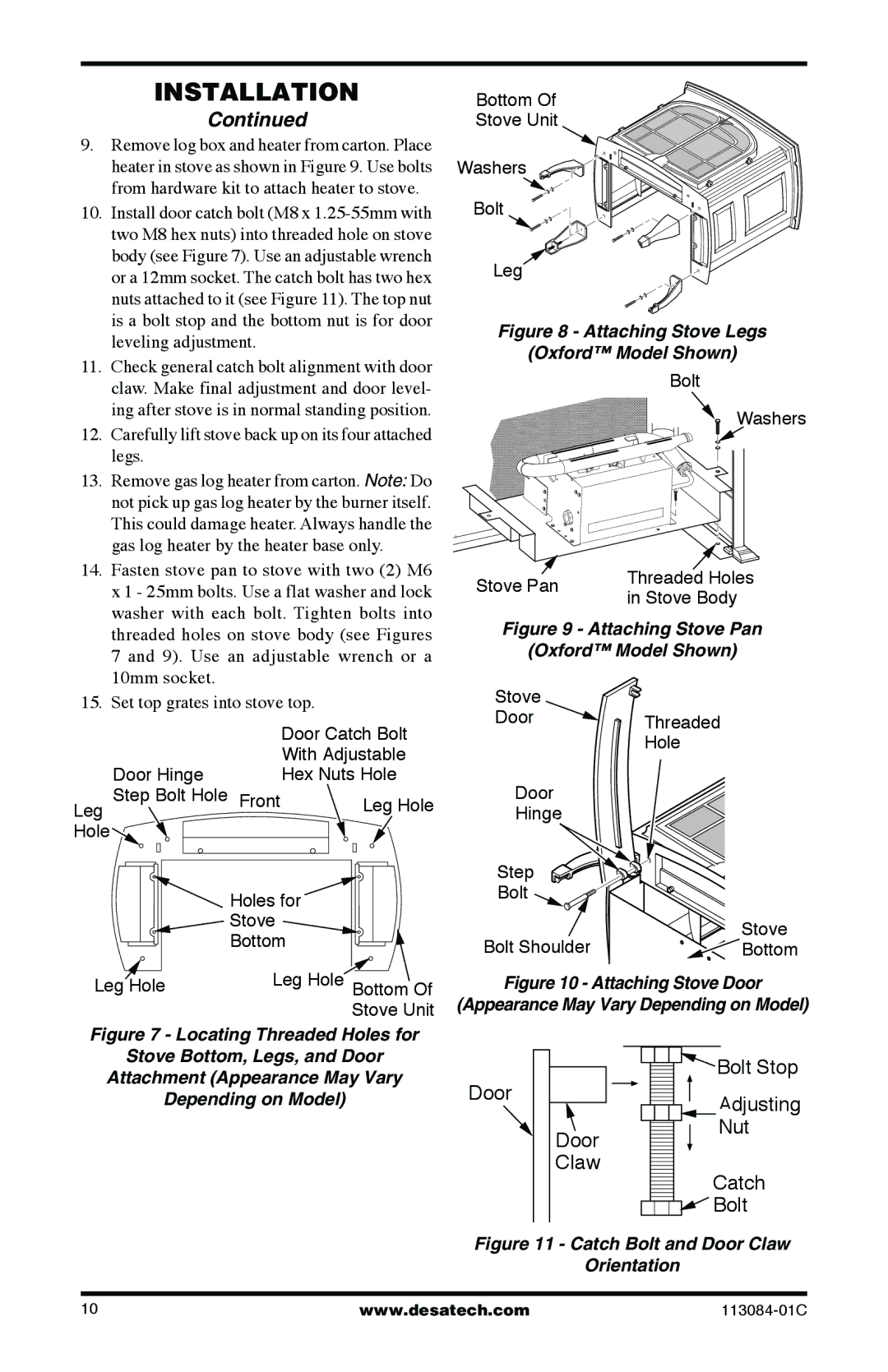 Desa SVYD18PRA, SVYD18NRA installation manual Bolt Stop 