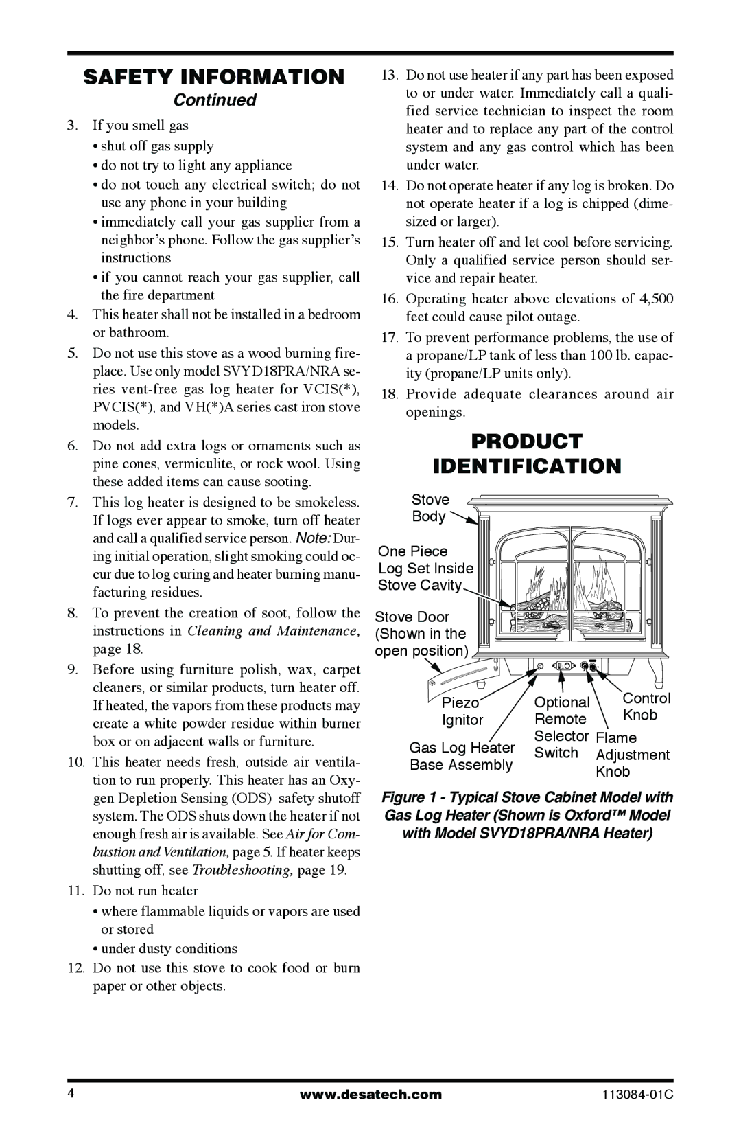 Desa SVYD18PRA, SVYD18NRA installation manual Product Identification 