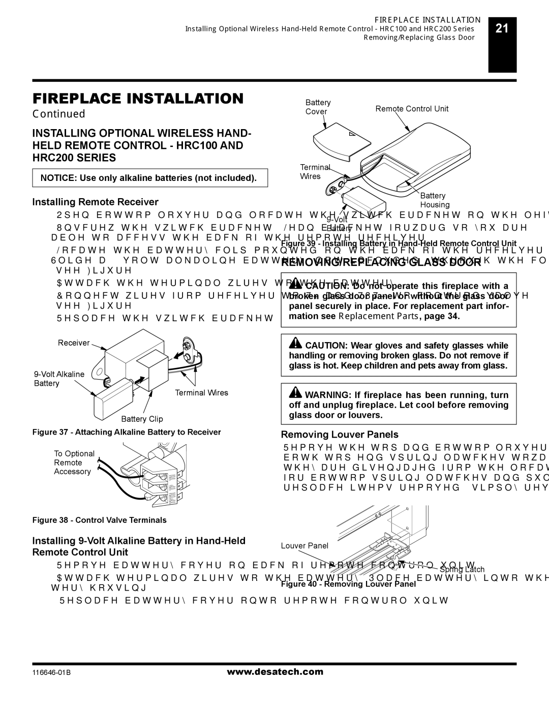 Desa (V)T32P-A SERIES, (V)T32N-A SERIES Installing Remote Receiver, Removing Louver Panels, Remote Control Unit 