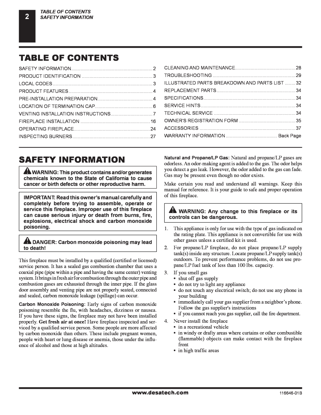 Desa T32N-A, CGDV32NR, T32P-A, CGDV32PR, (V)T32P-A SERIES, (V)T32N-A SERIES Table Of Contents, Safety Information 