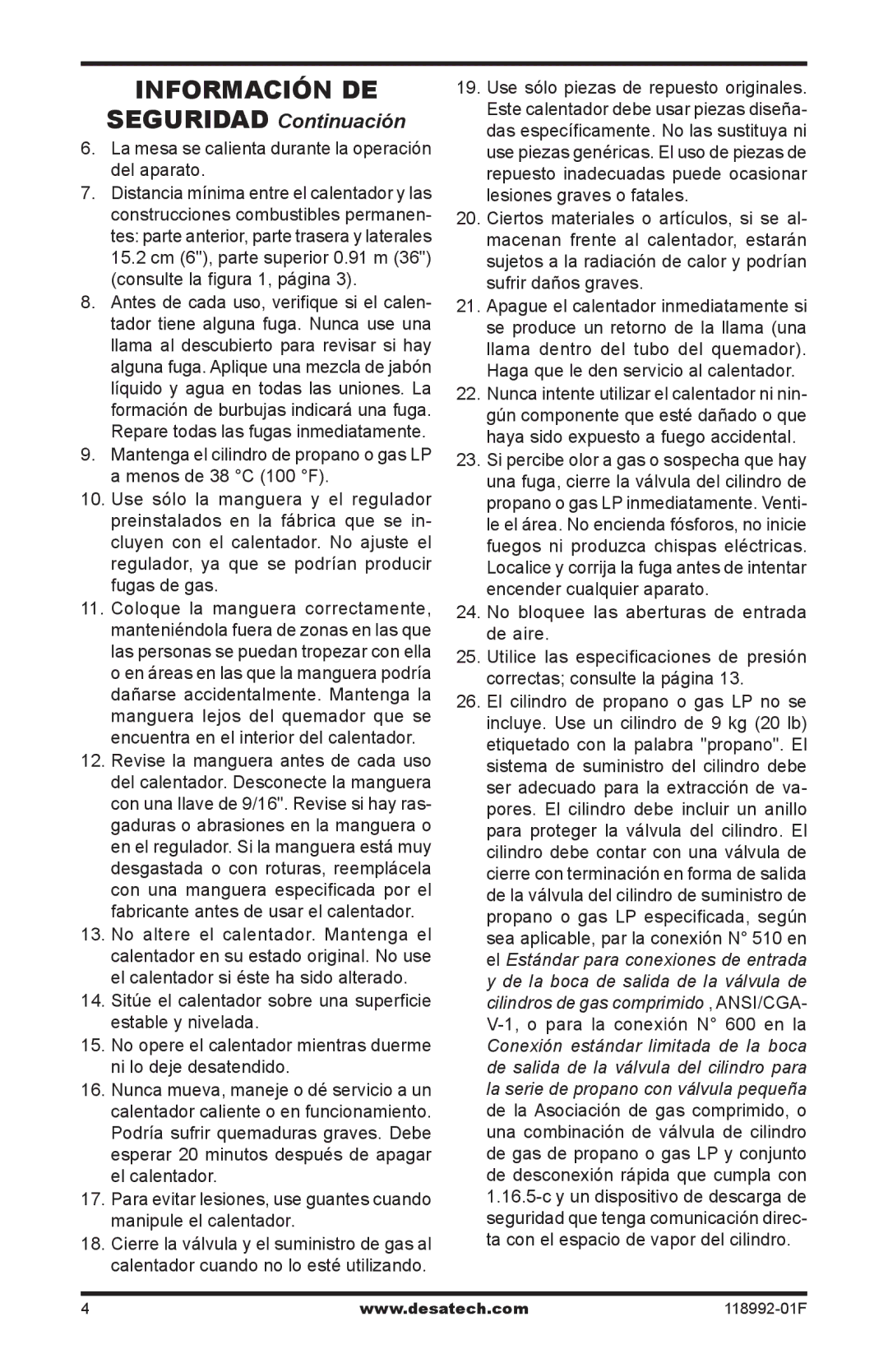 Desa Td101, Td103, Td109, Td111 La mesa se calienta durante la operación del aparato, Consulte la figura 1, página 