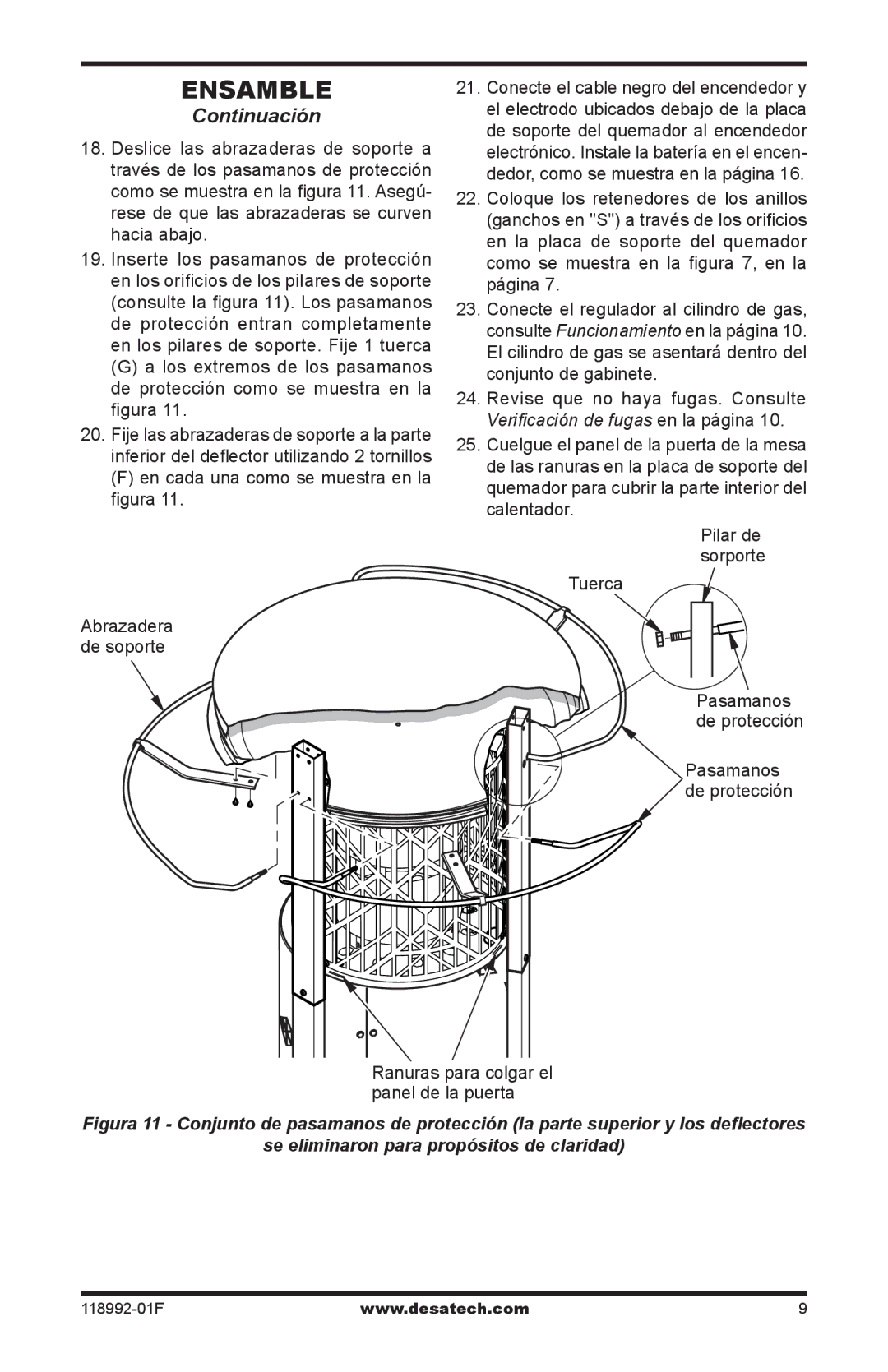 Desa Td101, Td103, Td109, Td111 owner manual Verificación de fugas en la página 