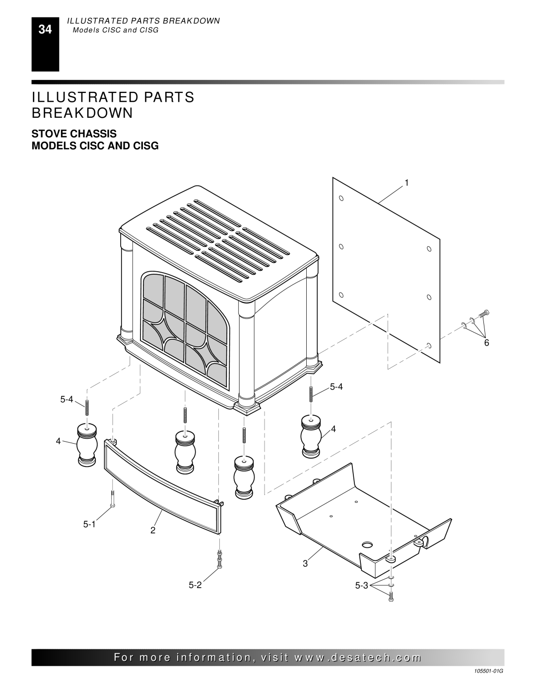 Desa Tech CDVBNC, CDVBPC manual Stove Chassis Models Cisc and Cisg 