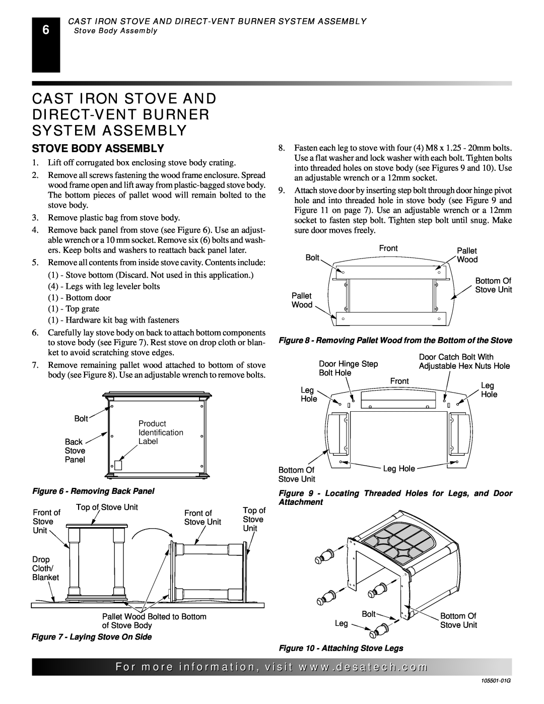 Desa Tech CDVBNC, CDVBPC manual Cast Iron Stove And Direct-Vent Burner System Assembly, Stove Body Assembly, For..com 