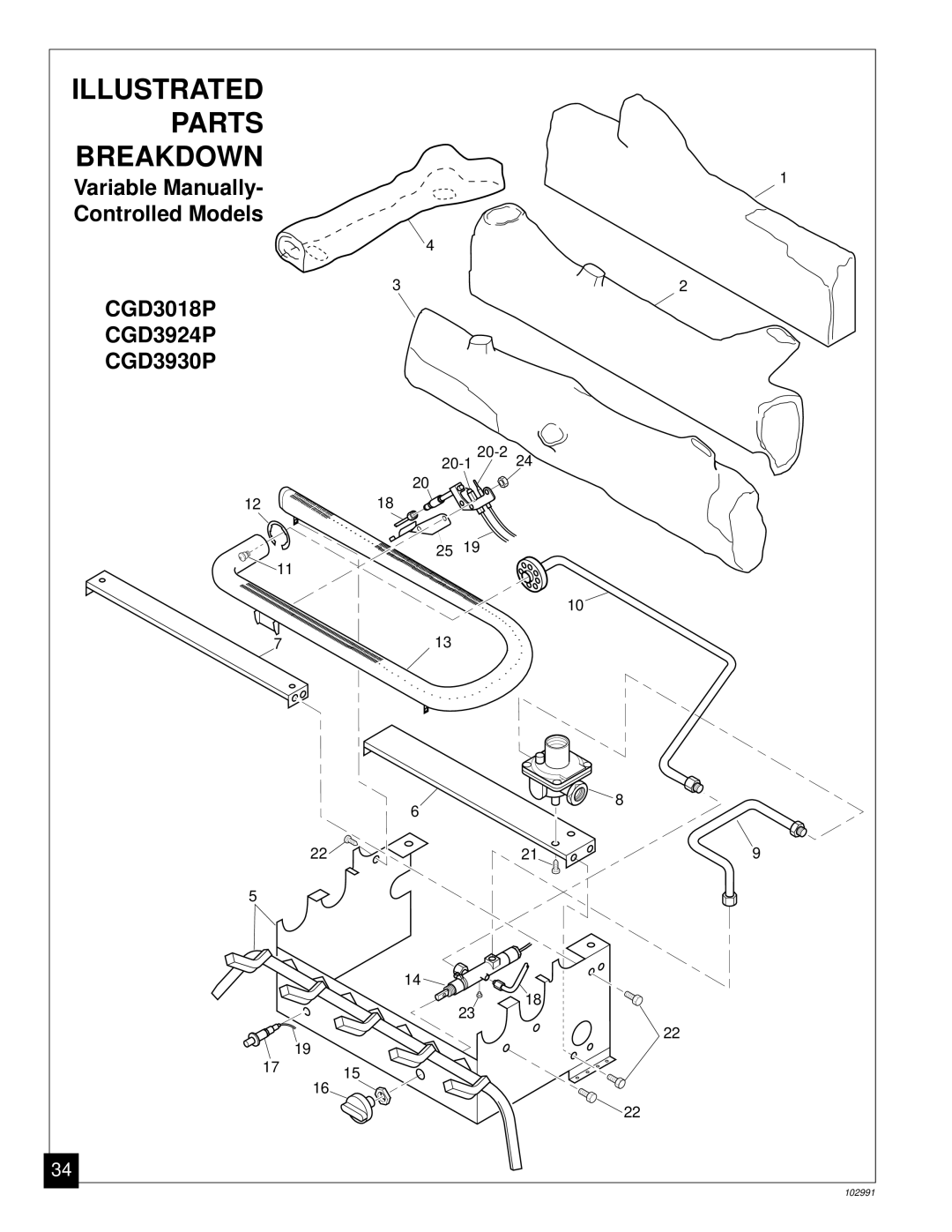 Desa Tech CGD3924P, CGD3018P, CGD3930P installation manual Illustrated Parts Breakdown 